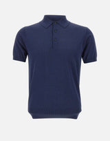 KANGRA Polo in viscosa e cotone BLUE Uomo 