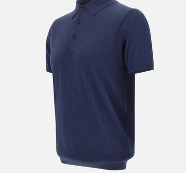 KANGRA Polo in viscosa e cotone BLUE Uomo 