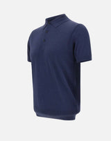 KANGRA Polo in viscosa e cotone BLUE Uomo 