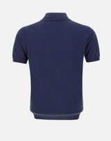 KANGRA Polo in viscosa e cotone BLUE Uomo 