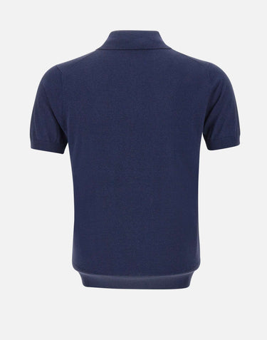 KANGRA Polo in viscosa e cotone BLUE Uomo 