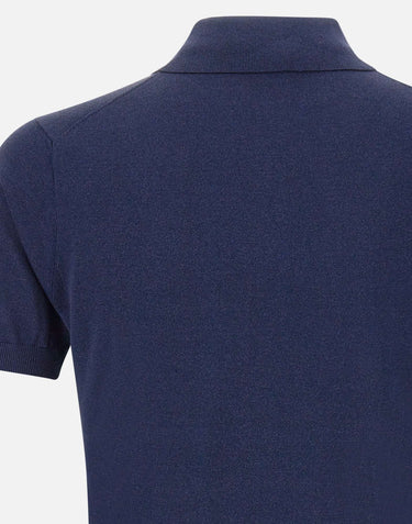 KANGRA Polo in viscosa e cotone BLUE Uomo 