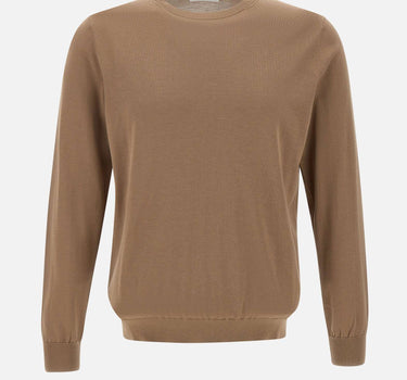 KANGRA Maglia in filato di seta e cotone BROWN Uomo 