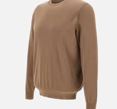 KANGRA Maglia in filato di seta e cotone BROWN Uomo 