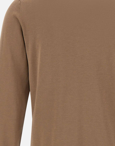 KANGRA Maglia in filato di seta e cotone BROWN Uomo 