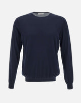 KANGRA Maglia in filato di seta e cotone BLUE Uomo 