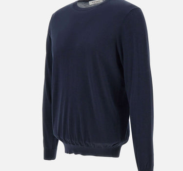 KANGRA Maglia in filato di seta e cotone BLUE Uomo 