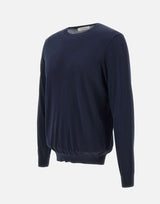 KANGRA Maglia in filato di seta e cotone BLUE Uomo 