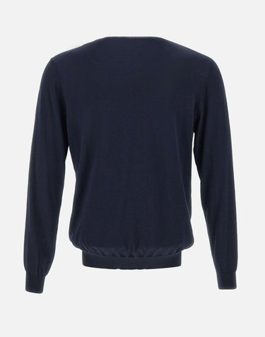KANGRA Maglia in filato di seta e cotone BLUE Uomo 