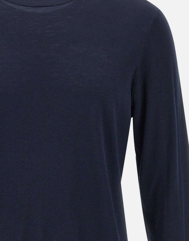KANGRA Maglia in filato di seta e cotone BLUE Uomo 
