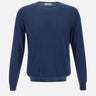 KANGRA Maglia in filato di seta e cotone BLUE Uomo 