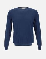KANGRA Maglia in filato di seta e cotone BLUE Uomo 