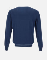 KANGRA Maglia in filato di seta e cotone BLUE Uomo 