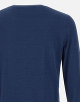 KANGRA Maglia in filato di seta e cotone BLUE Uomo 