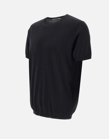 KANGRA T-shirt in seta e cotone BLACK Uomo 