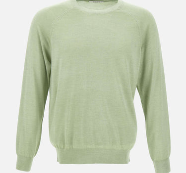 KANGRA Maglia  in filato di seta e cashmere GREEN Uomo 