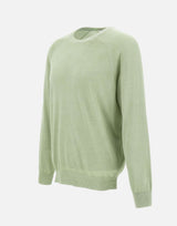 KANGRA Maglia  in filato di seta e cashmere GREEN Uomo 