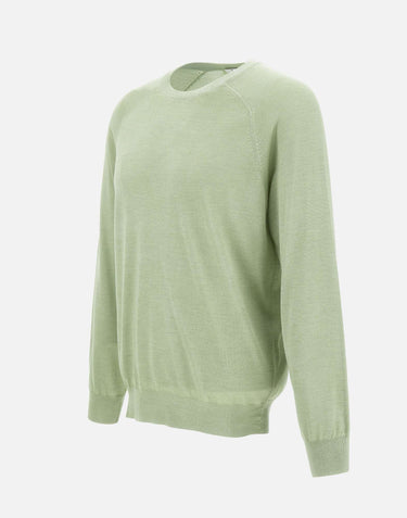 KANGRA Maglia  in filato di seta e cashmere GREEN Uomo 