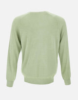 KANGRA Maglia  in filato di seta e cashmere GREEN Uomo 