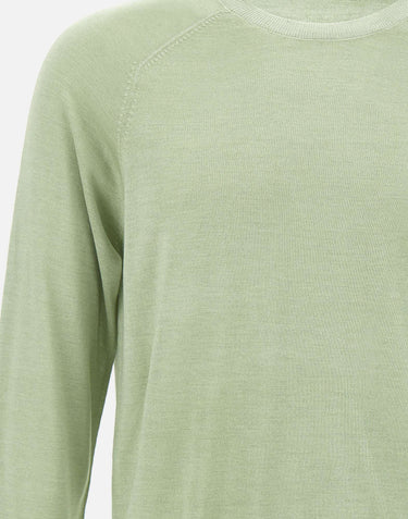 KANGRA Maglia  in filato di seta e cashmere GREEN Uomo 