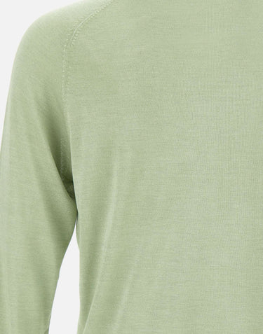 KANGRA Maglia  in filato di seta e cashmere GREEN Uomo 