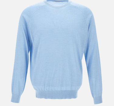 KANGRA Maglia in filato di seta e cashmere Light Blue Uomo 