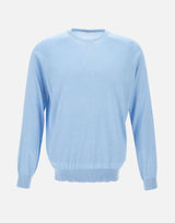KANGRA Maglia in filato di seta e cashmere Light Blue Uomo 