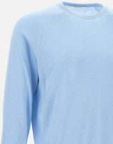 KANGRA Maglia in filato di seta e cashmere Light Blue Uomo 