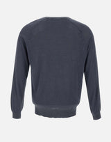 KANGRA Maglia in filato di seta e cashmere BLUE Uomo 