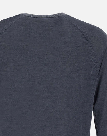 KANGRA Maglia in filato di seta e cashmere BLUE Uomo 