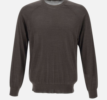 KANGRA Maglia in filato di seta e cashmere BROWN Uomo 