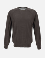 KANGRA Maglia in filato di seta e cashmere BROWN Uomo 