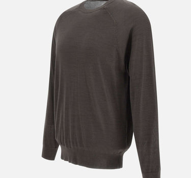 KANGRA Maglia in filato di seta e cashmere BROWN Uomo 