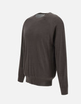 KANGRA Maglia in filato di seta e cashmere BROWN Uomo 