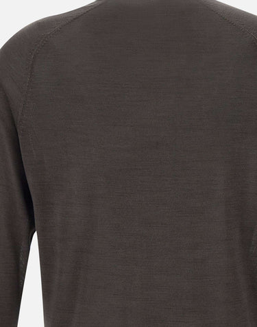 KANGRA Maglia in filato di seta e cashmere BROWN Uomo 