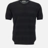 KANGRA T-shirt in maglia di cotone filato extrafine BLACK Uomo 
