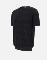 KANGRA T-shirt in maglia di cotone filato extrafine BLACK Uomo 