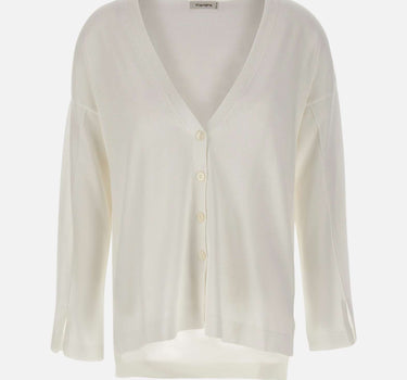 KANGRA Cardigan in cotone WHITE Donna 