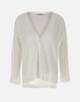 KANGRA Cardigan in cotone WHITE Donna 