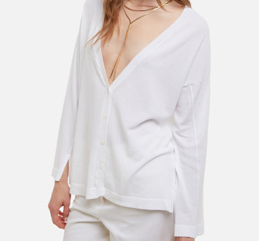 KANGRA Cardigan in cotone WHITE Donna 