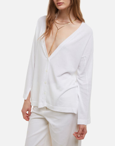 KANGRA Cardigan in cotone WHITE Donna 