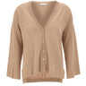 KANGRA Cardigan in cotone BEIGE Donna 