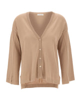 KANGRA Cardigan in cotone BEIGE Donna 