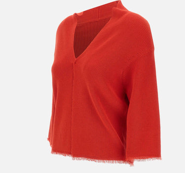 KANGRA Cardigan con frange RED Donna 