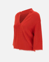KANGRA Cardigan con frange RED Donna 