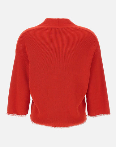 KANGRA Cardigan con frange RED Donna 