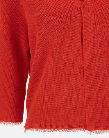 KANGRA Cardigan con frange RED Donna 
