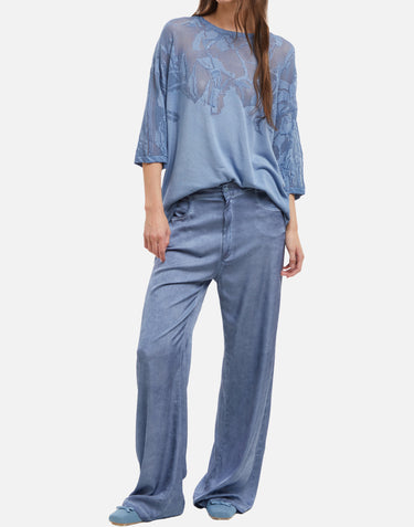KANGRA Maglia in cotone Light Blue Donna 
