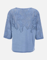 KANGRA Maglia in cotone Light Blue Donna 