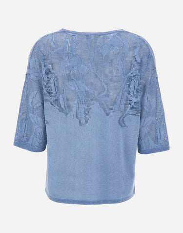 KANGRA Maglia in cotone Light Blue Donna 